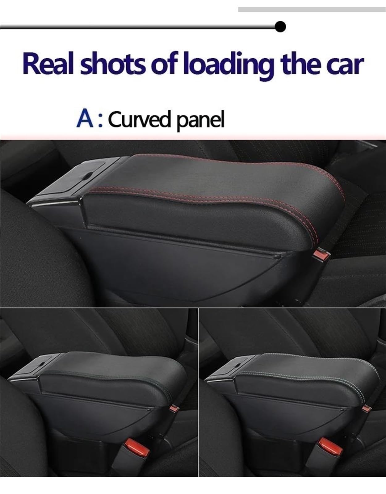 Per La Modifica Dell'estensione Del Bracciolo Dell'auto Per Verso EZ Accessorio Organizer Per Consolle Centrale A Doppio Strato, Nero(A curved red line)