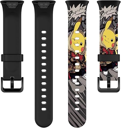 Miniatura 6 de Lijinlan Bandas de repuesto compatibles con Xiaomi Mi Band 7 Pro Strap mujeres hombres, impresión colorida linda piel floral suave flexible silicona