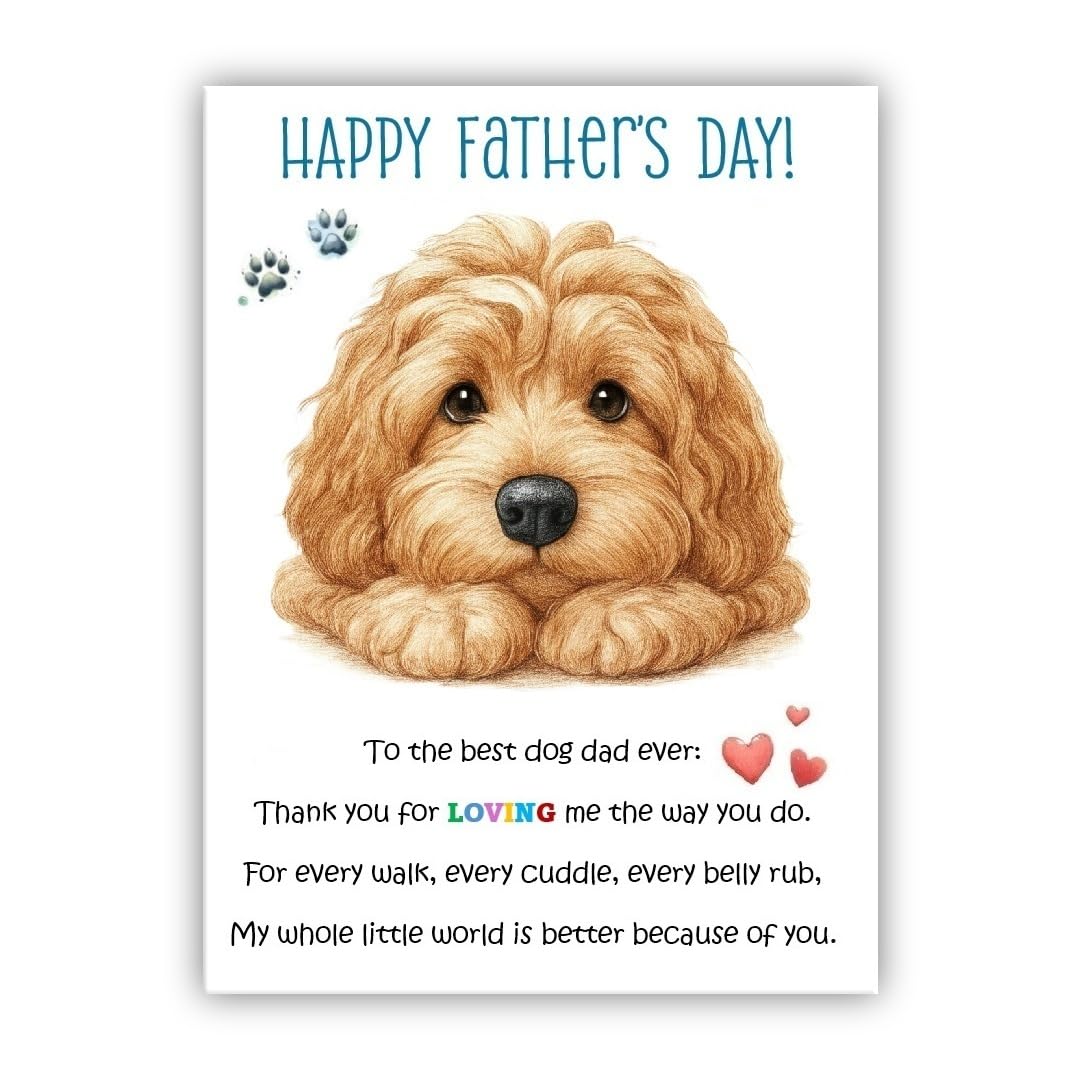 Father’s Day Card From the Dog. Multiple Breeds Available. Cute Fathers Day Pet Card. To The Best Dog Dad. (• Cockapoo tan – Cockerpoo)