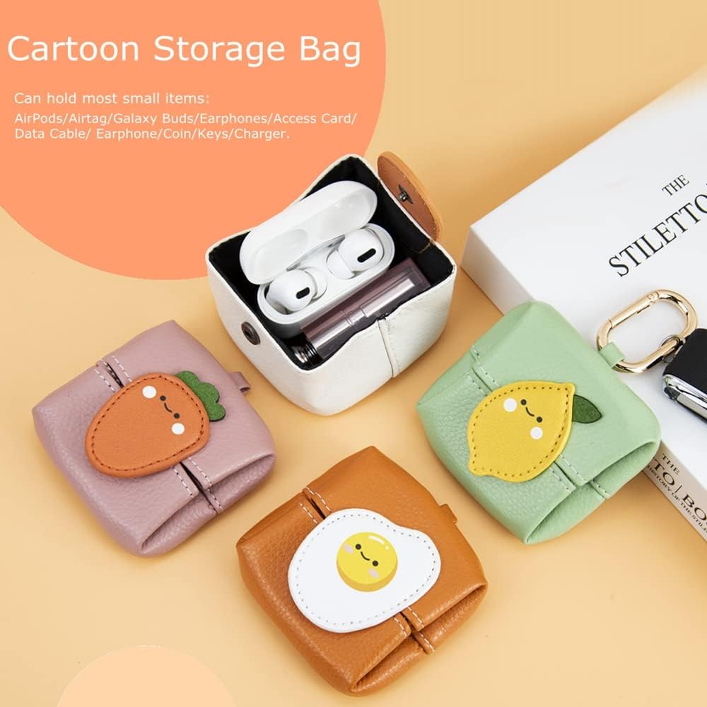 Cartoon Mini Storage Bag for Airpods Case Earbuds Cover Huawei Tag Keychain, Headset Box for Airtag Galaxy Buds Jabra Elite 7 4 3 Headphones Pouch (01) - Image 2