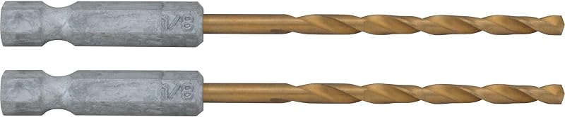 CRAFTSMAN 1/8 Inch Hex Shank Titanium Nitride Coating Drill Bits, 2 Pack (CMAM1308)