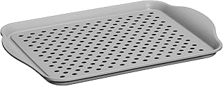 OGGI Anti Slip Serving Tray with Handles- Gray Rectangle Tray - Ideal for Eating, Breakfast, Food, Appetizer Tray, Serving