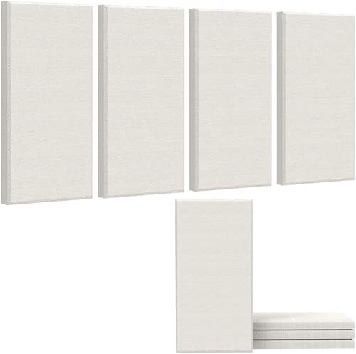 Paneles de pared acústicos de tela de 24 x 12 x 1.6 pulgadas, paquete de 4 paneles autoadhesivos de absorción de sonido para oficina, cine en casa,