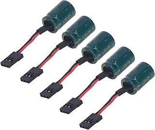 RC Drone Voltage Protector, 5pcs RC Drone Voltage Protector 3300uF 16V Large Capacitor Receiver Voltage Protector with Plug for FUTABA