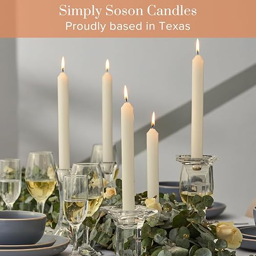 Miniatura 4 de Simply Soson Ivory Household Candles - Velas de cena de 7 pulgadas, juego de 45 unidades a granel, 6 horas de combustión limpia, velas de cena de