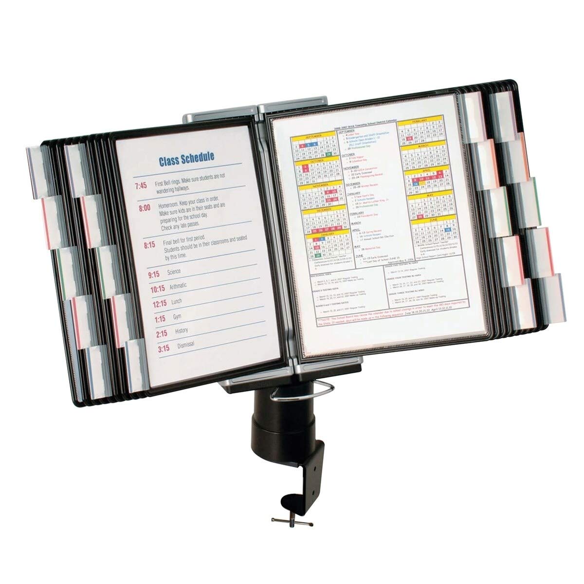 Aidata – Supporto morsetto scrivania porta documenti – 20 tasca (Nero) (13 "x 25" W x 7 D)