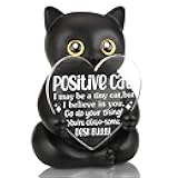 THRXOBN Desk Buddy Cat Figurine with Encouraging Messages, Uplifting Gift for Coworkers, Friends, Cute Animal Statue for Workspaces, Motivational Office Decor for Daily Inspiration, WMS9