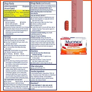 Maximum Strength Mucinex Sinus-Max Pressure, Pain & Cough Caplets, 20 ct