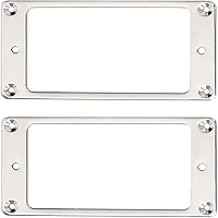 Vista 4 de 2 piezas Yootones Humbucker metal de repuesto para anillo de recogida compatible con guitarras eléctricas LP/SG (plateado)