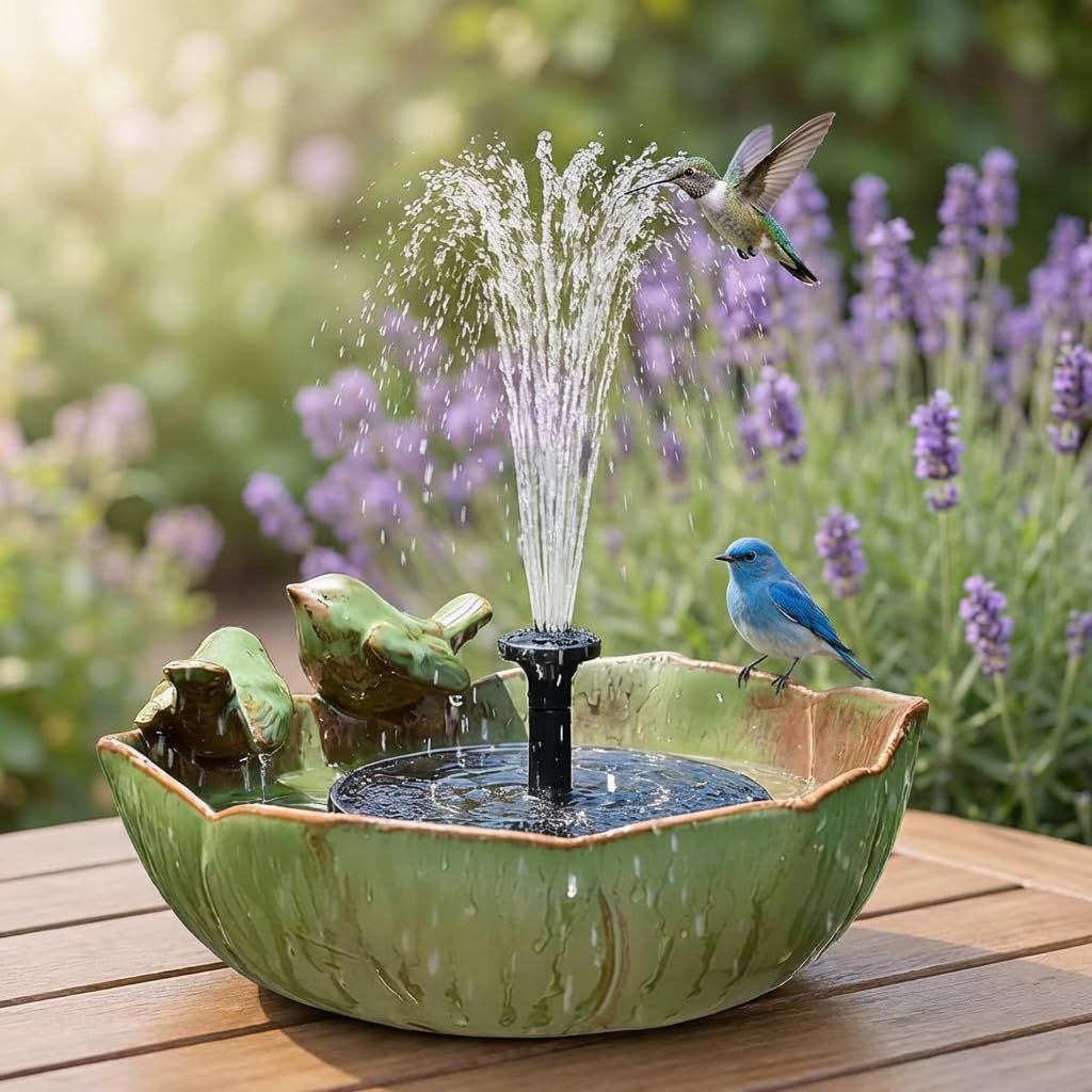 YK Large Ceramic Solar Fountain