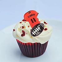 Vista 5 de Juego de 2 moldes de silicona con temática de fútbol, camisas de pasta de goma de fondant, moldes de caramelo de chocolate para decoración