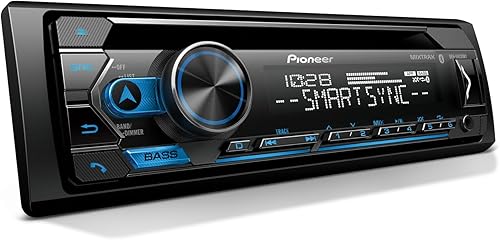 Pioneer DEH-S4220BT Receptor de CD Bluetooth Single-DIN con entradas USBAUX, sincronización inteligente Pioneer y llamadas manos libres para una