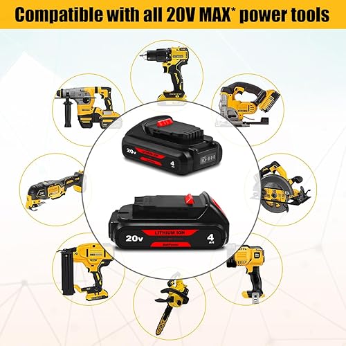 Miniatura 4 de BatPower Paquete de 2 baterías compactas de 20 V 4.0 Ah DCB240 de repuesto para Dewalt 20 V 4 Ah DCB240-2 3Ah DCB230-2 2Ah DCB203-2 1.5Ah DCB201-2,