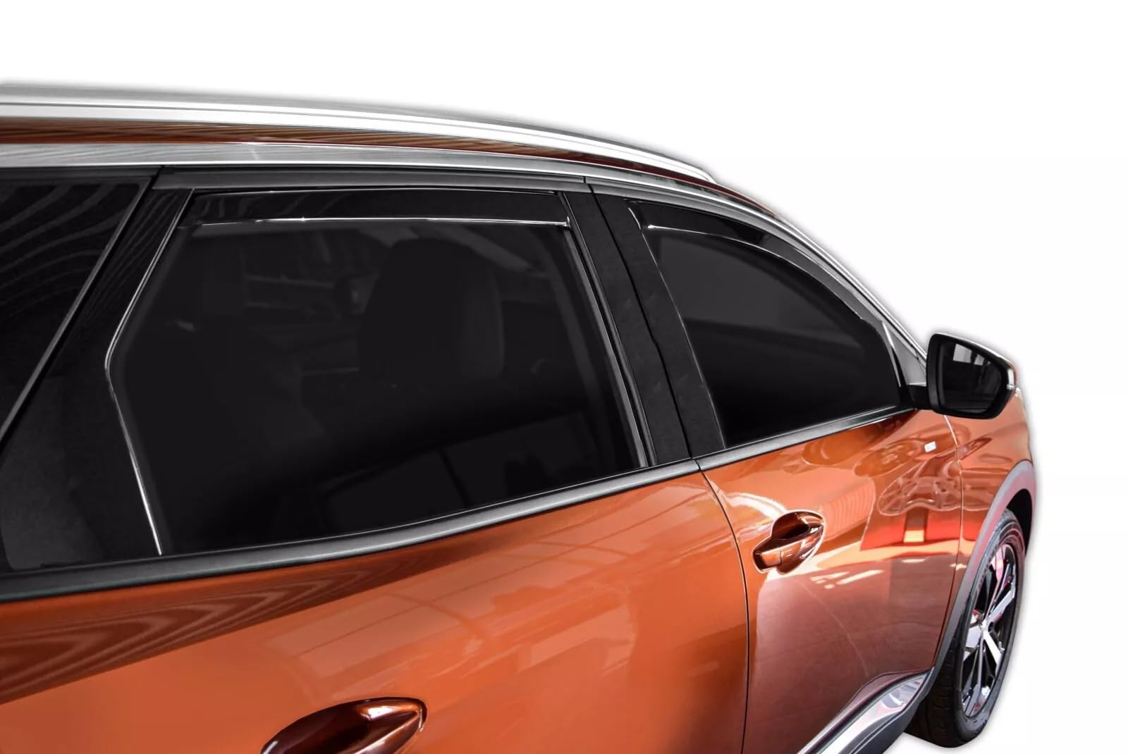 Kit 4 Deflettori Aria Nero Fumé Trasparento Antivento per Finestrini Laterali Anteriori e Posteriori Compatibile con Peugeot 3008 II 2017-2024