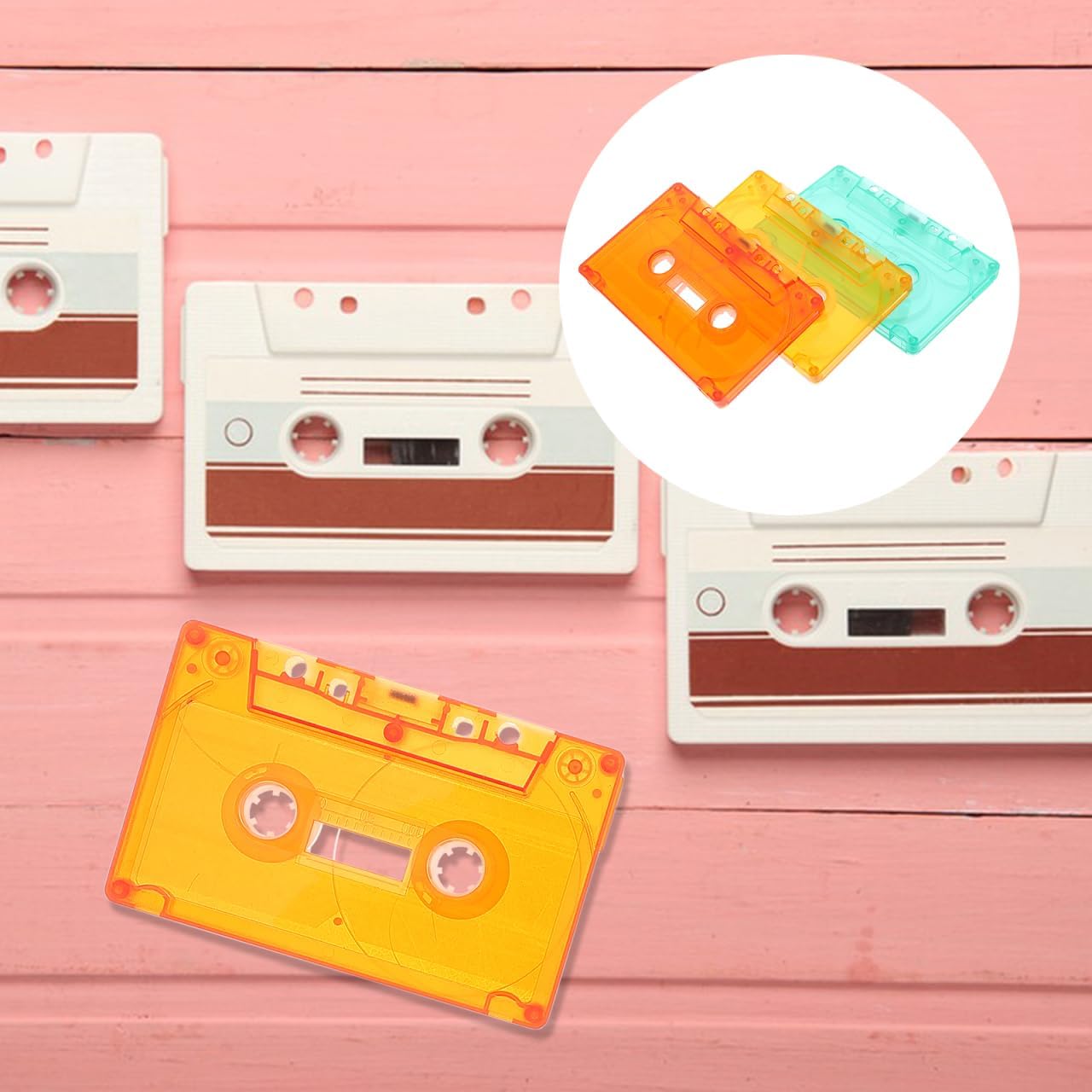 OUNONA Blank Cassette Tapes Wall Art Decor 3pcs Retro Cassette Tape Decorations for Diy Crafts Kids Room Decor Notebook and Phone Decoration 3.93 X 2.51 X 0.43 in image 3