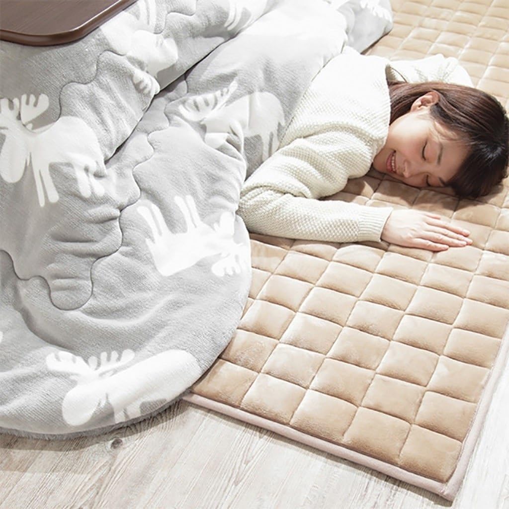 Kotatsu 4-teiliges Set, Winter-Kotatsu-Tisch für Zuhause, Wohnzimmer-Couchtisch, Massivholz, Warmes Geschenk für die Familie(Wood Color,120 * 80 * 45cm)