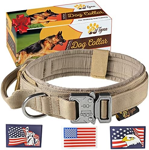 ADITYNA Heavy-Duty Tactical Dog Collar with Handle - Dog Collar for Large Dogs - Wide, Thick, Adjustable, Soft Padded - Perfect Dog Collar for Training, Walking, or Hunting
