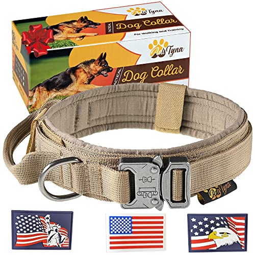 Adityna Heavy-Duty Tactical Dog Collar With Handle - Dog Collar For Large Dogs - Wide, Thick, Adjustable, Soft Padded - Perfect Dog Collar For Training, Walking, Or Hunting #TOP6