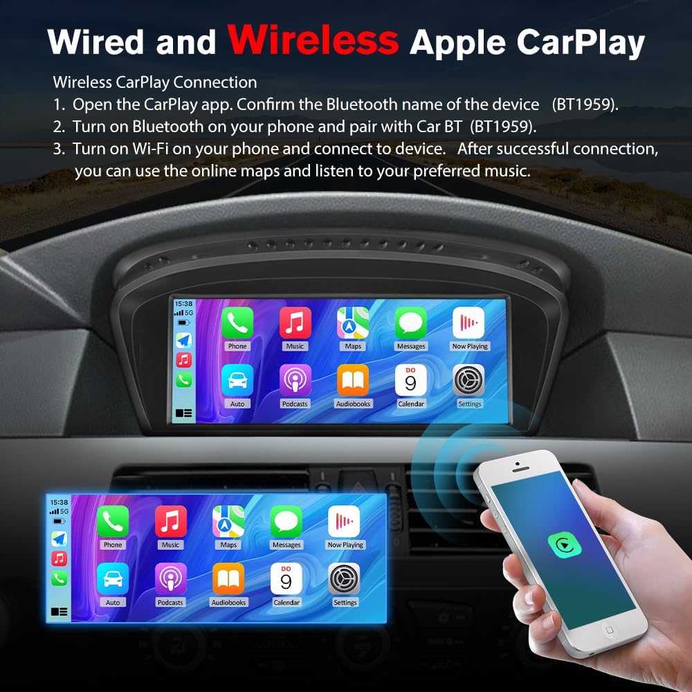 Litillbuly 8.8" Linux Head Unit for BMW E60 E90 E92 CCC with Wireless CarPlay 4