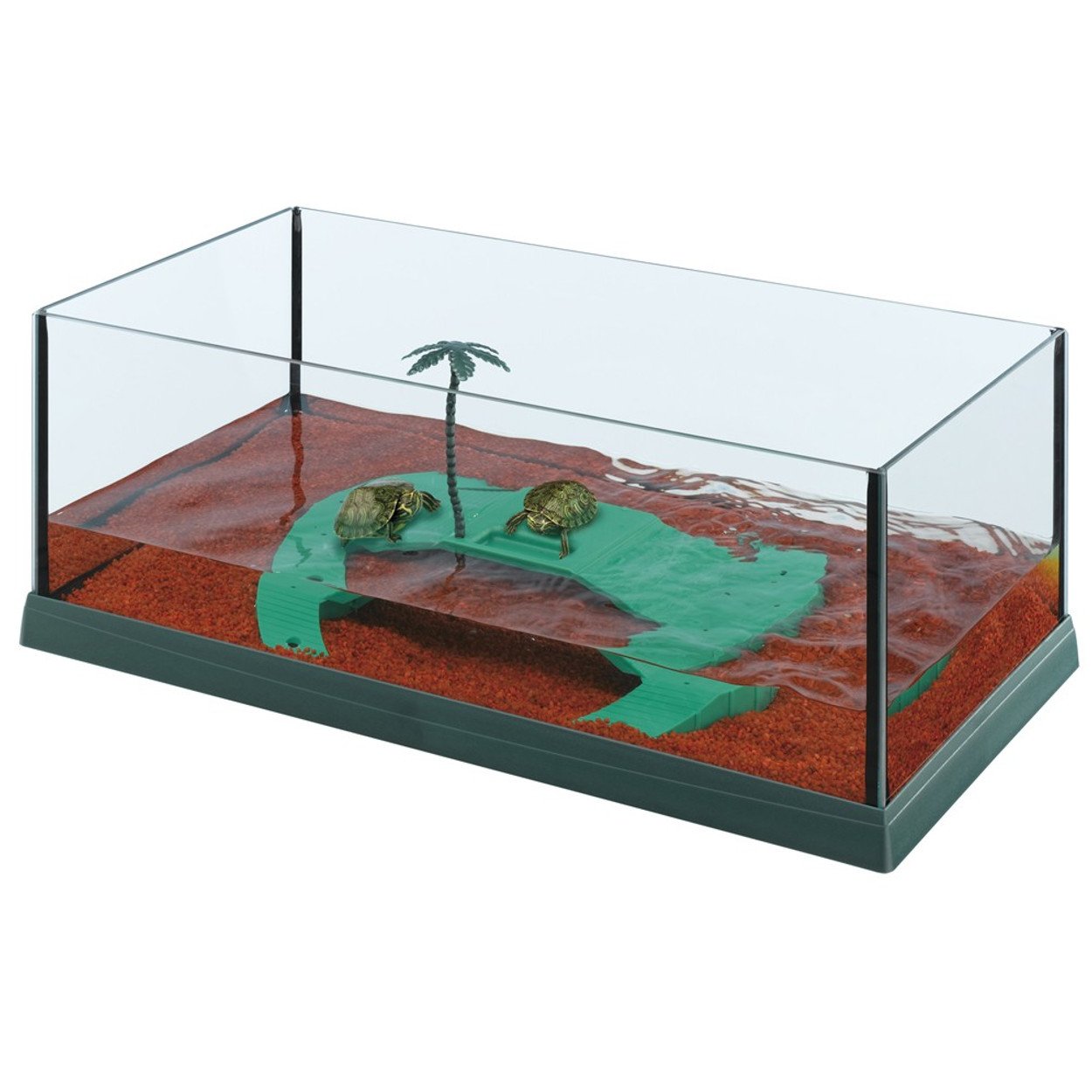 Ferplast Tartarughiera HAITI 50 Vasca in vetro per tartatughe con isola inclusa, 51,5 x 27 x h 18,5 cm