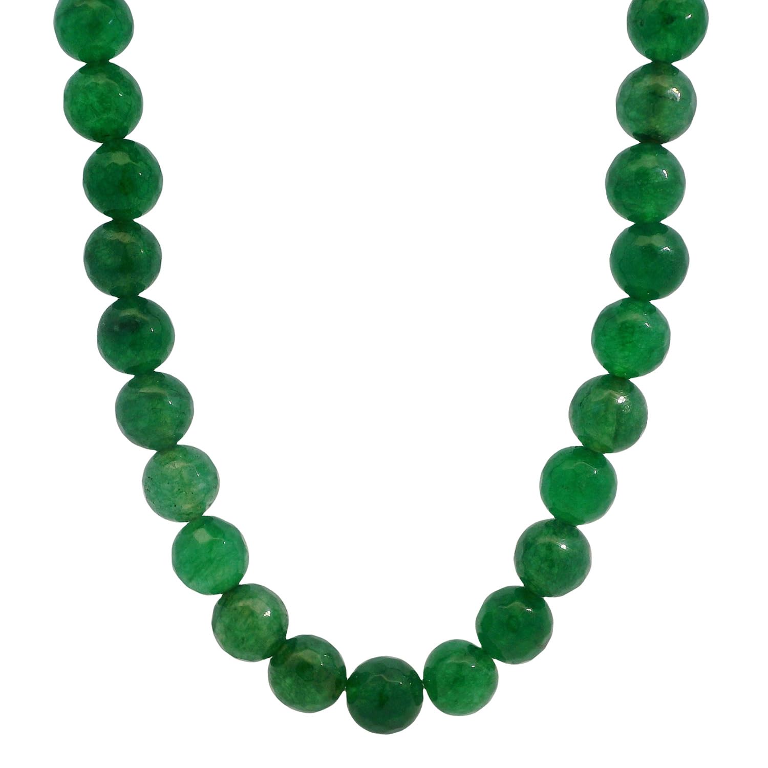 gehna Jaipur 24" Inches Emerald Gemstone Round Shape Cutting Ball Beads Necklace For Girls & Women NP-1509-picture-17