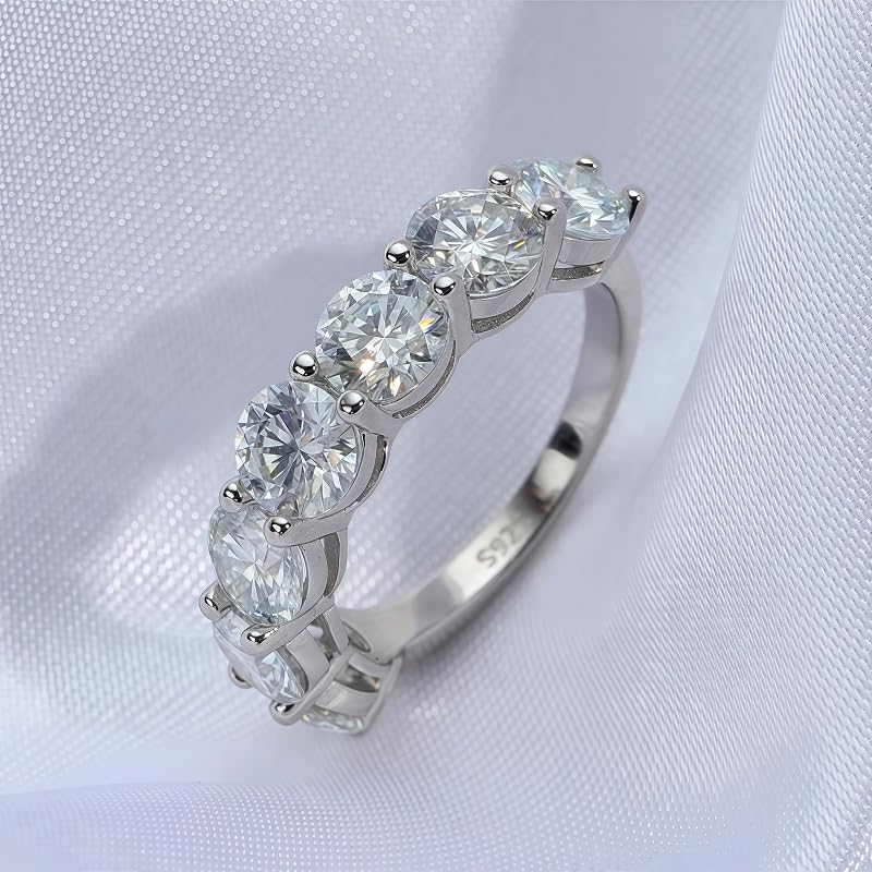 Moissanite Row Eternity Ring | Lab Grown 3.5ct Diamond & Rhodium Plated Ring | Sterling Silver Rings for Women | Eternity Rings for Women | Diamond Anniversary Bands | Non Tarnish Anniversary Jewelry2