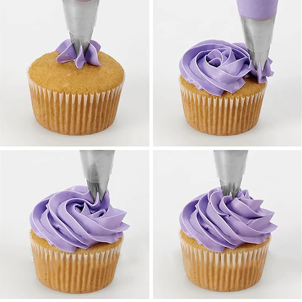 KALANE Set Ugelli Per Glassa Grandi Ed Extra Grandi: Punte In Acciaio Per Decorare Torte E Cupcake Con Connettore Tricolore