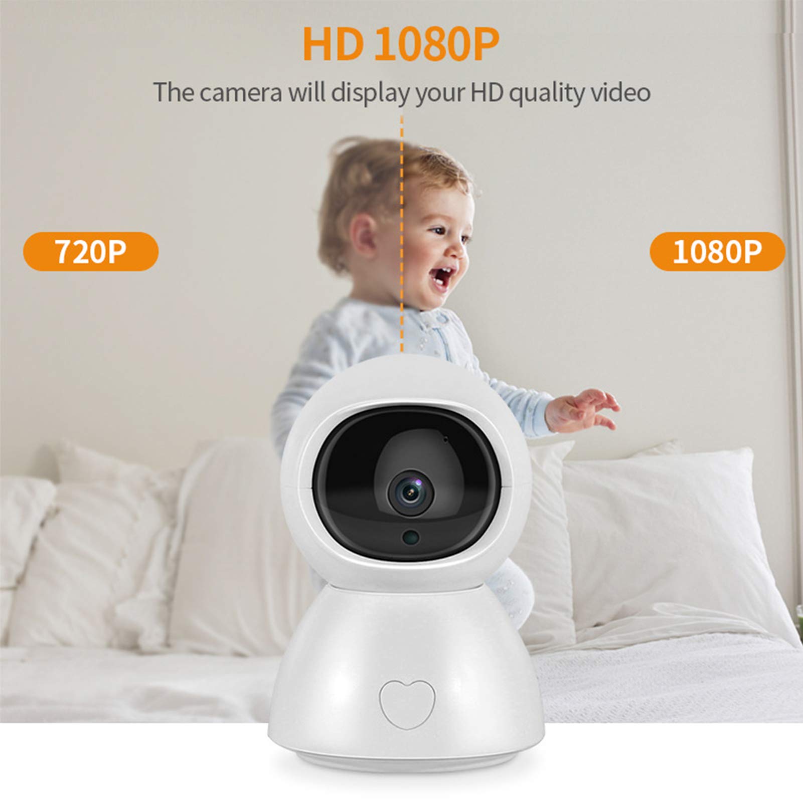 Monitor Para Bebés De 5 Pulgadas HD 1080P Con Cámara Y Audio Intercomunicador Bidireccional Nana Detección Automática De Temperatura Por Visión Nocturna