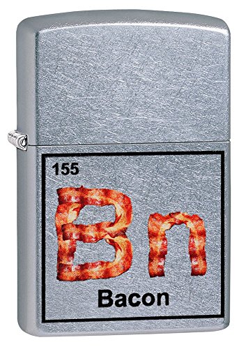Zippo Bacon Element Pocket Lighter, Street Chrome