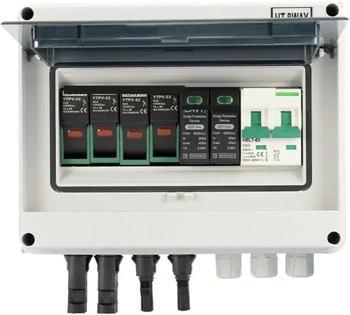 Waterproof Outdoor Mounted 2-in-1-out 600V IP65 Solar PV Surge Protection DC Distribution Box Combiner Box