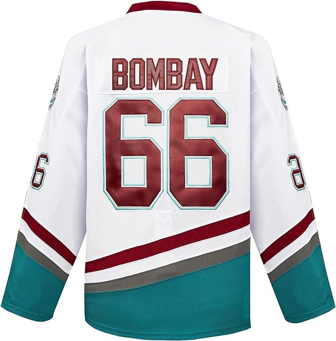 Mighty Ducks - Camiseta de Hockey sobre Hielo de la película S-XXXL Charlie Conway #96 Adam Banks #99, Ropa de Hip Hop de los años 90 para Fiestas, Blanco, Medium