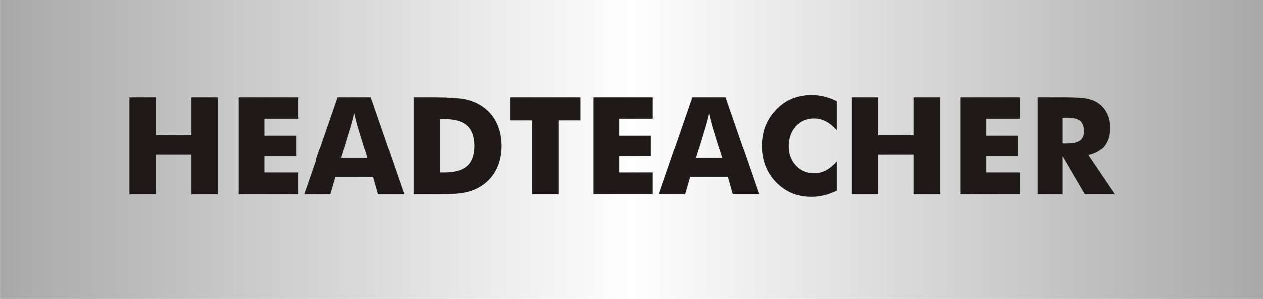 Seco Headteacher Sign, 190mm x 45mm - 2mm Brushed Aluminium Effect Acrylic