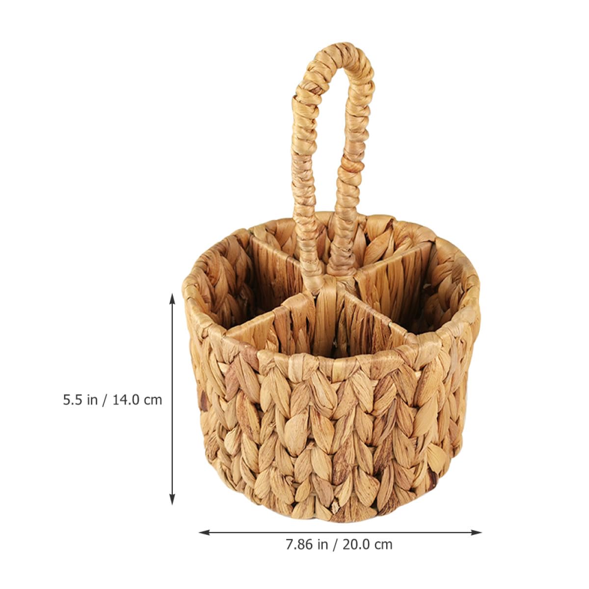 Zerodeko Cesto Intrecciato Floreale Multiuso in Materiale Naturale Porta Posate e Oggetti con Manico Decorazione Elegante per Casa e Cucina