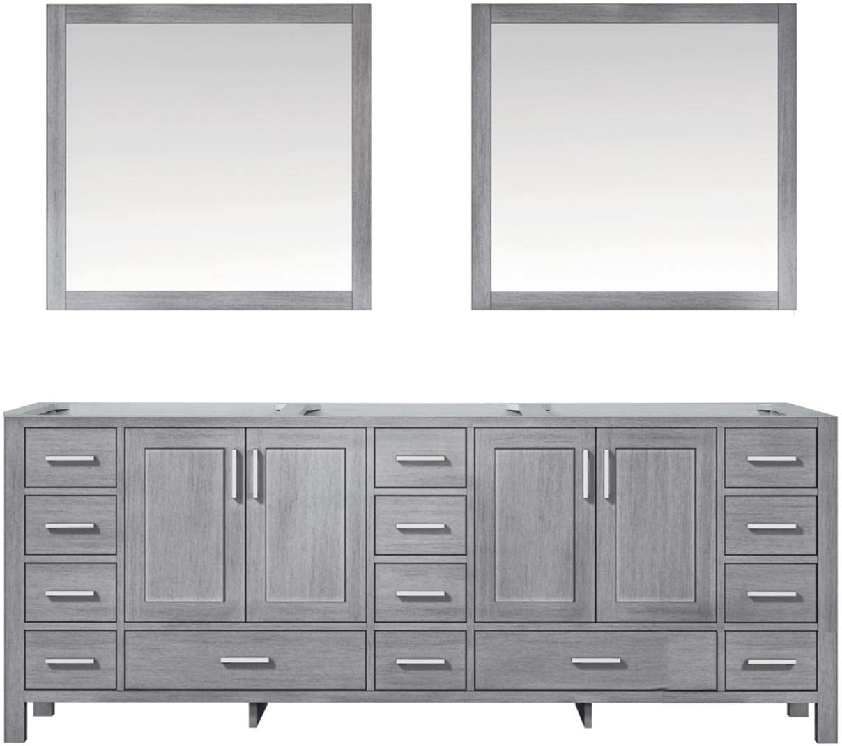 Home Jacques 84" Double Vanity with Mirrors in Distressed Gray