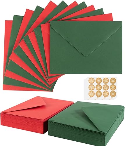 Miniatura 1 de 100 sobres de Navidad A7 coloridos de 5 x 7 pulgadas para tarjetas de felicitación cumpleaños bodas tarjetas de invitación de baby shower 524 x 724