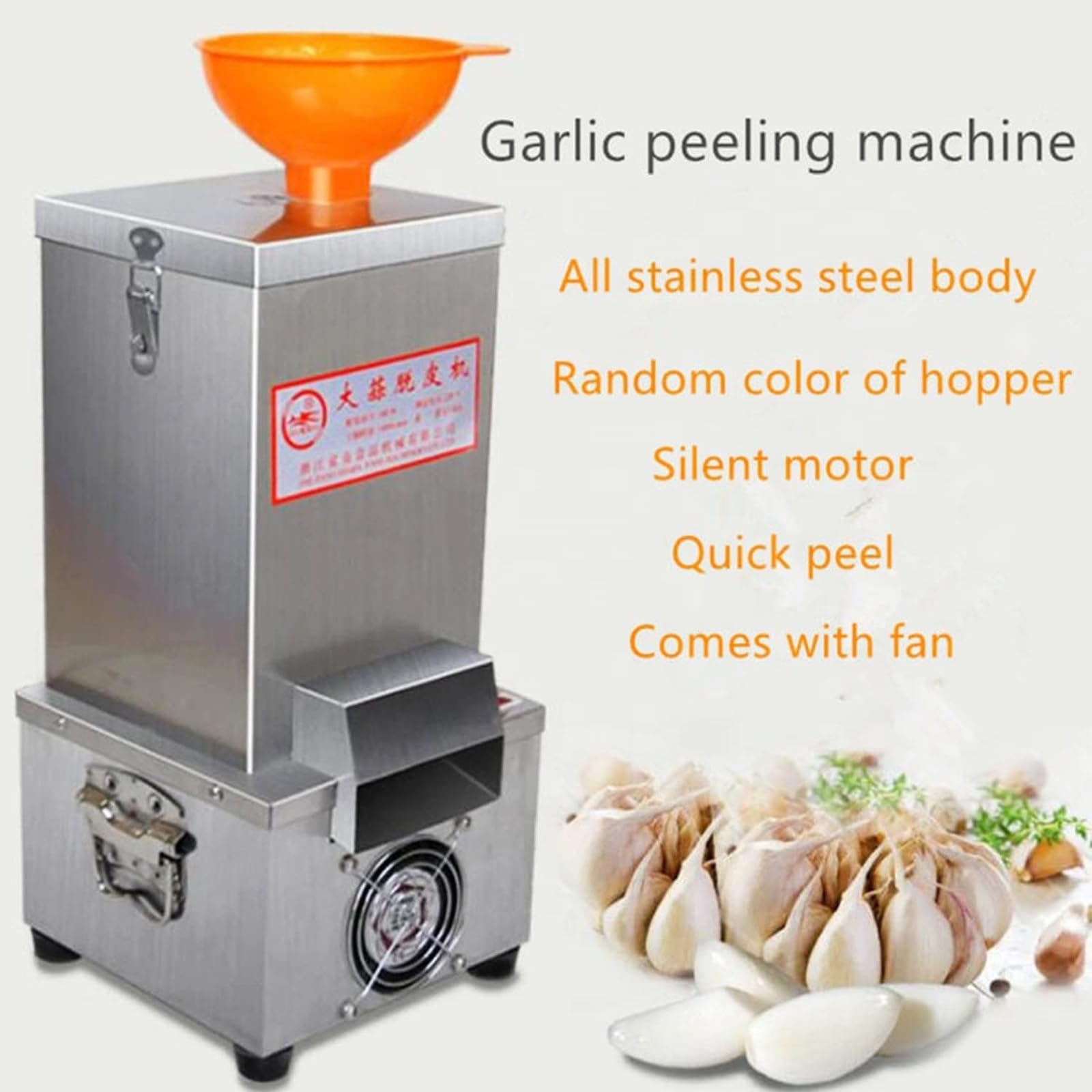 TBLOTYD Electric Garlic Separating Machine with Removable Feed Port, High Efficiency Peeling and Peeling Rate and No Damage, for Restaurants, Barbecues