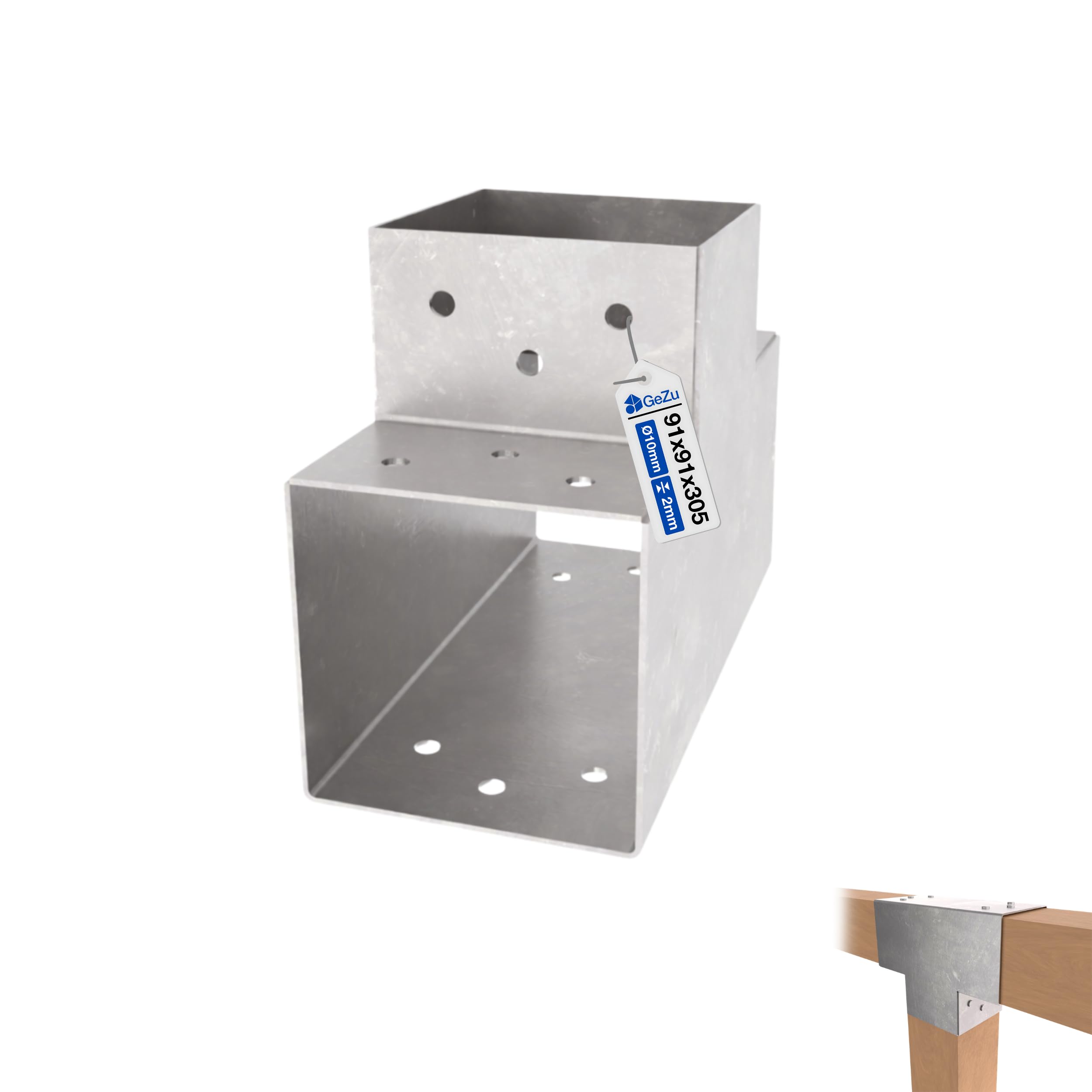 Gezu Impex Hot Dip Galvanised Post Connector 91 X 91 Mm Pergola Pavilion Brackets