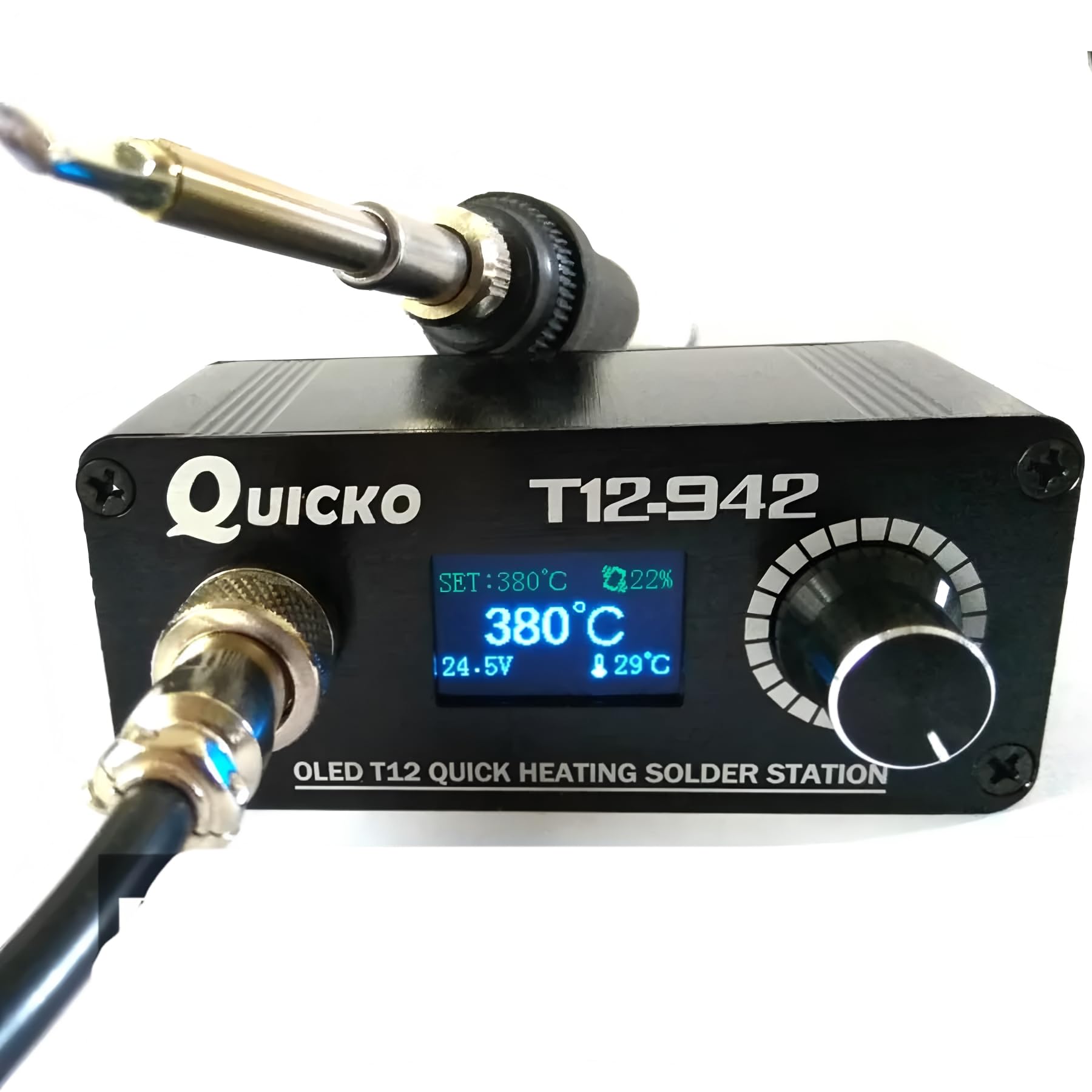 QUICKO T12-942 OLED MINI soldering station Digital electronic welding iron DC Version Portable without power supply(QUICKO T12-942 Kit IV)