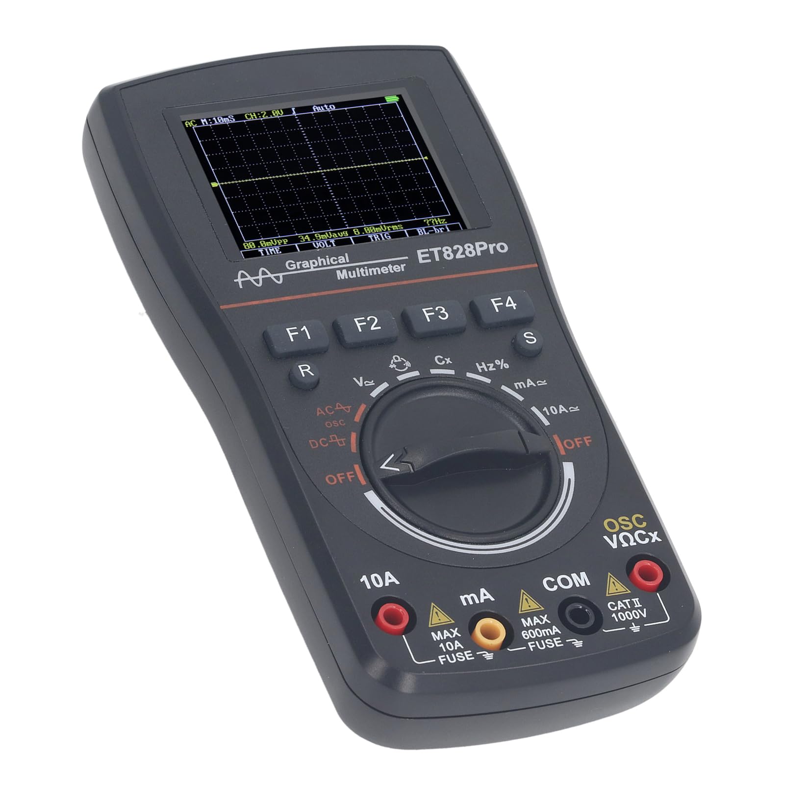 Garosa Multimetro Oscilloscopio Portatile 2 in 1 con Display a Colori 2,4 Pollici Frequenza di Campionamento di 50 Msps per Test e Debug di Circuiti Elettronici