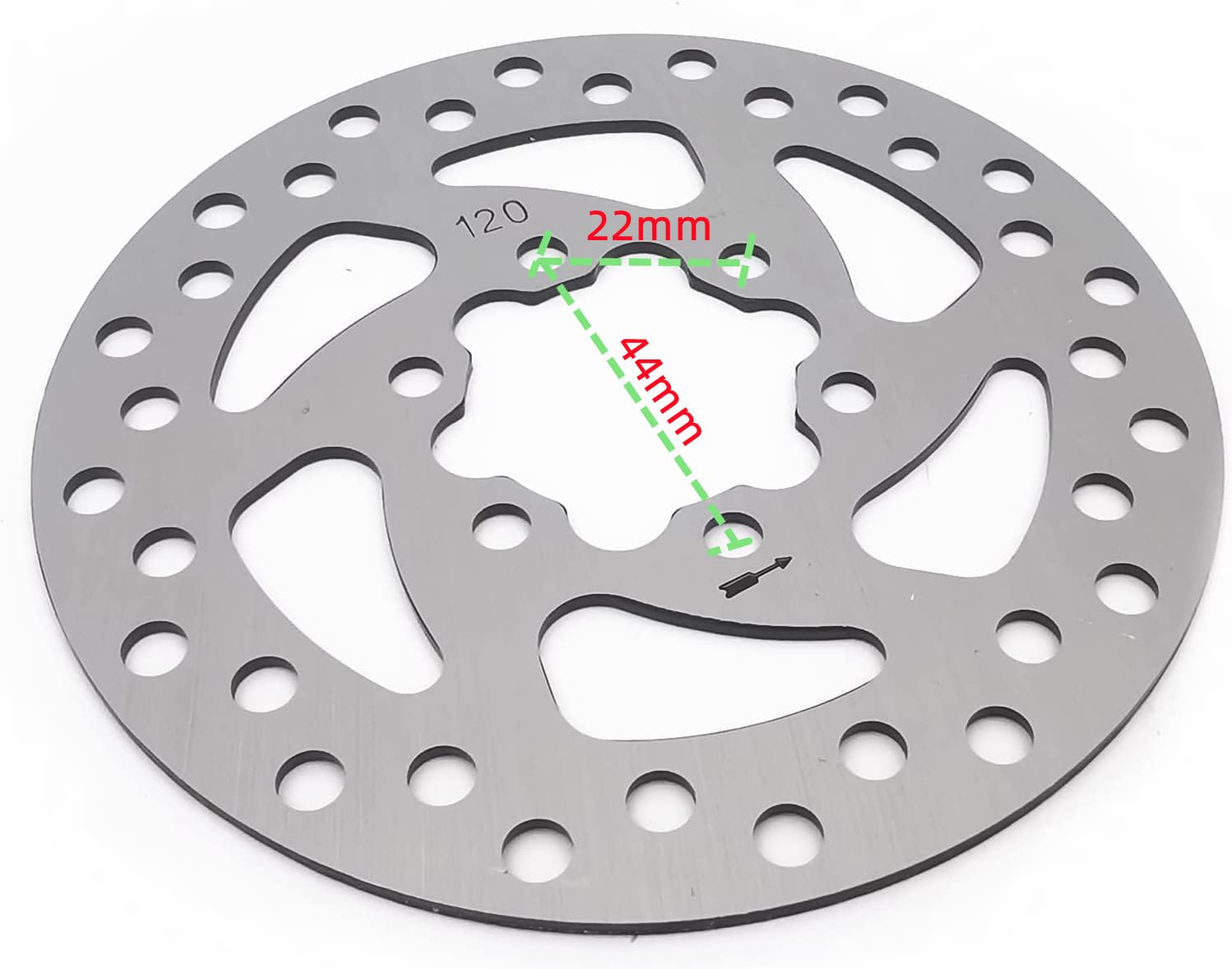 120mm Colorful 6 Holes Brake Disc for NIU KQi3/KQi3 MAX/PRO KQi3 Sport Electric Scooter kqi3 Replace Accessories (120mm silvery)