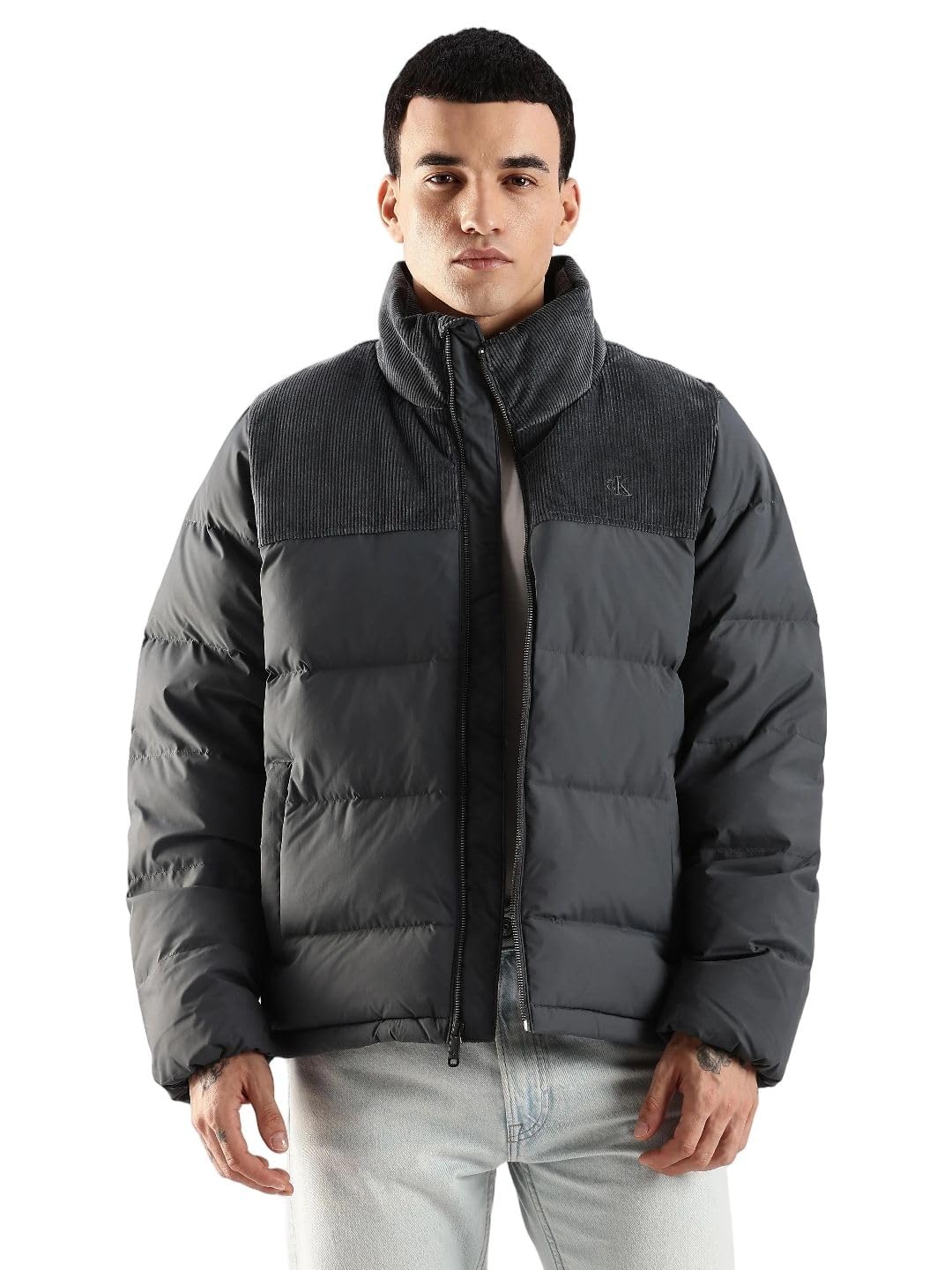calvin klein jeans Solid regular fit polyester jacket-picture-19