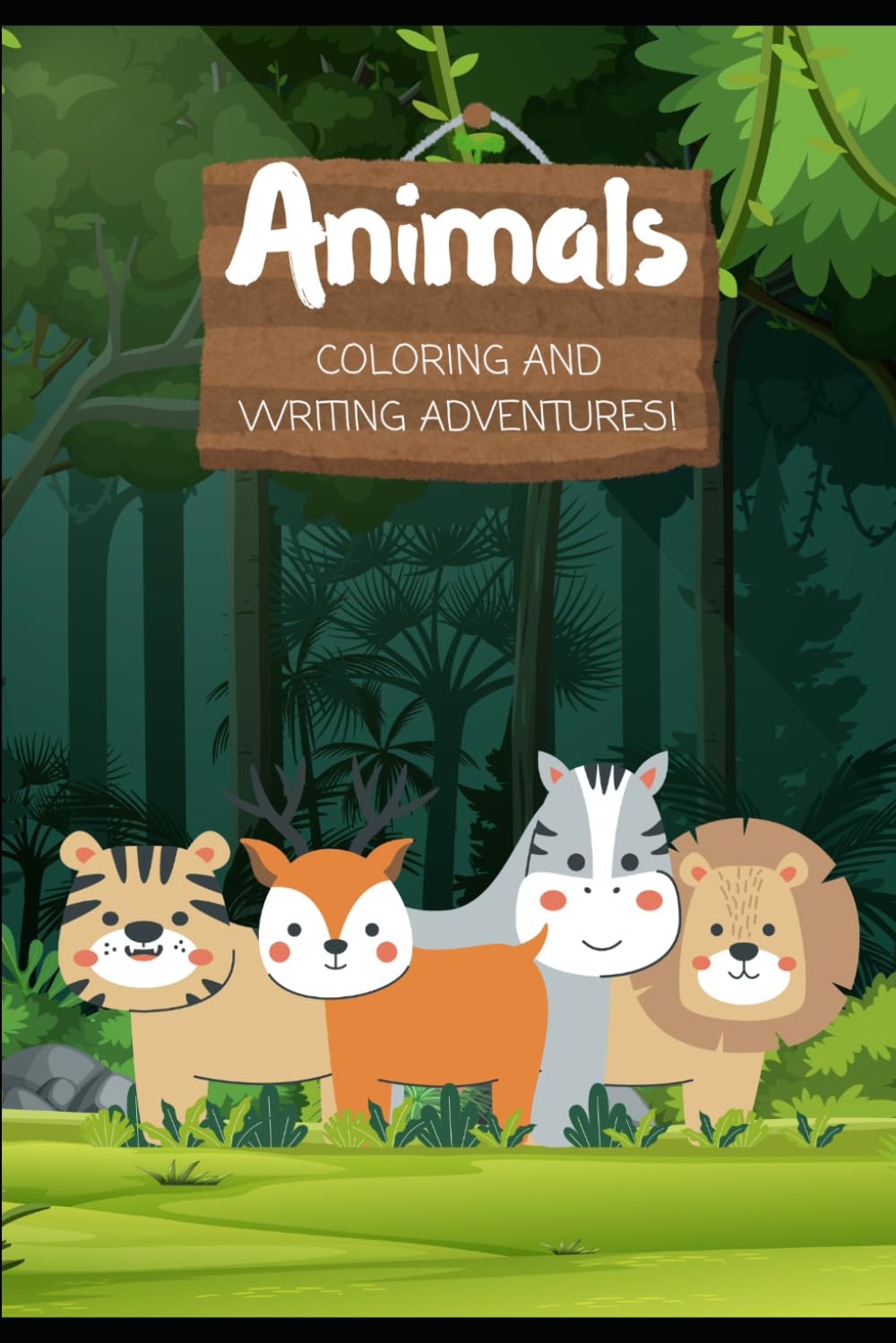 A–Z Animal Coloring & Handwriting Book: Learn Letters, Trace Words & Color Adorable Animals
