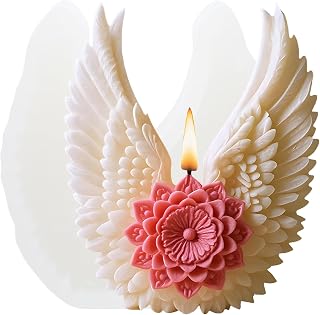 Angel Wings Candle Molds Flower Wings Candle Silicone Mold for Candles Making Resin Casting Aromatherapy Candles Wax Polymer Clay Home Decoration