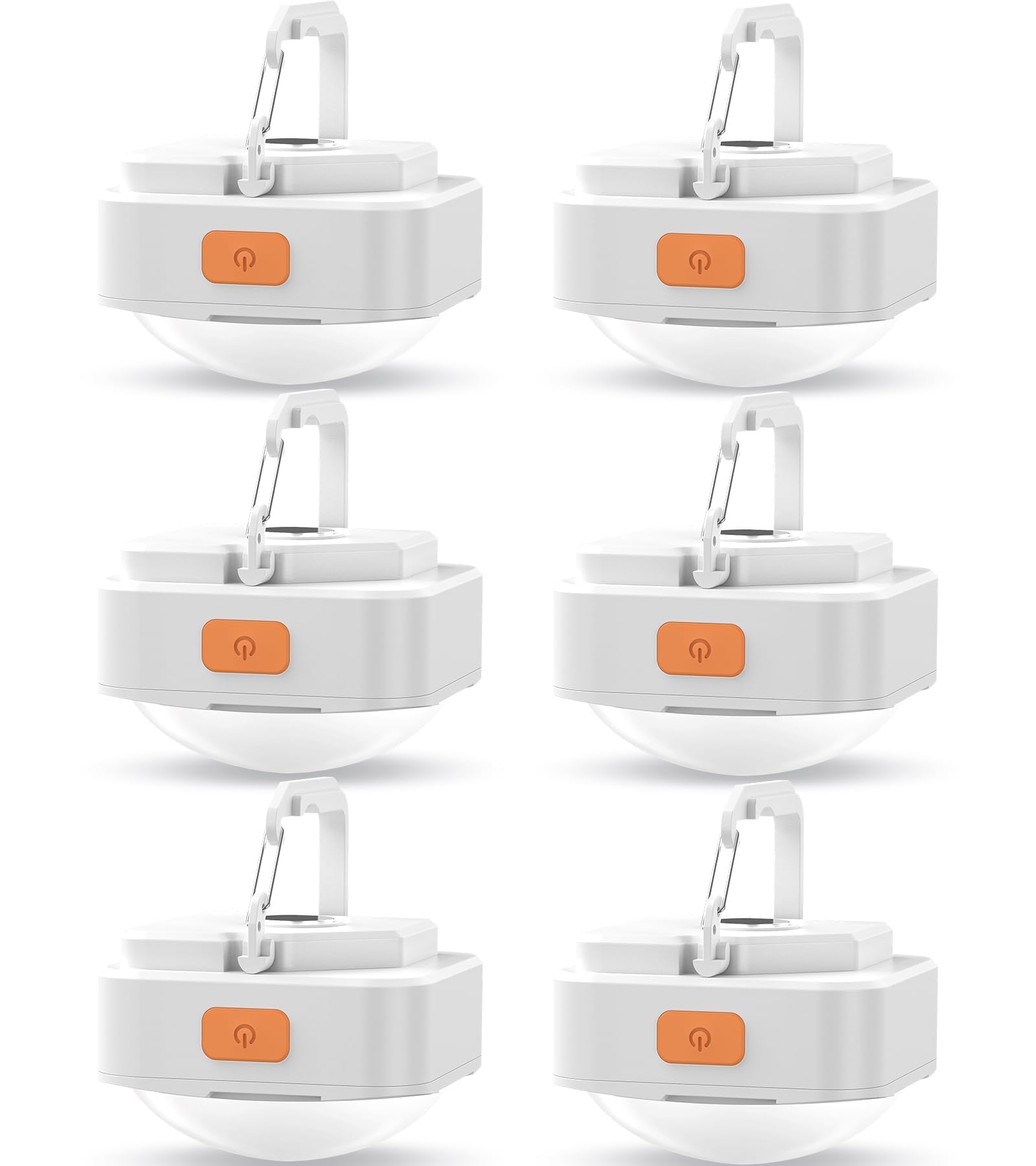 FLY2SKY de 6 luces recargables para tienda de campaña, mini linterna LED portátil, equipo de supervivencia, accesorios de camping para senderismo, mochileros, pesca, huracán, corte de emergencia