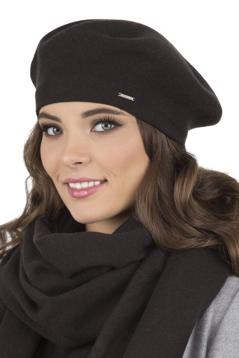 VIVISENCE Damen Baskenmütze Eleganter Wintermütze Warm Und Gemütlich Kopfbedeckung An Winter Und Herbst Warm Dick Strickmütze, Klassisch Mütze Für Frauen Modell 7005