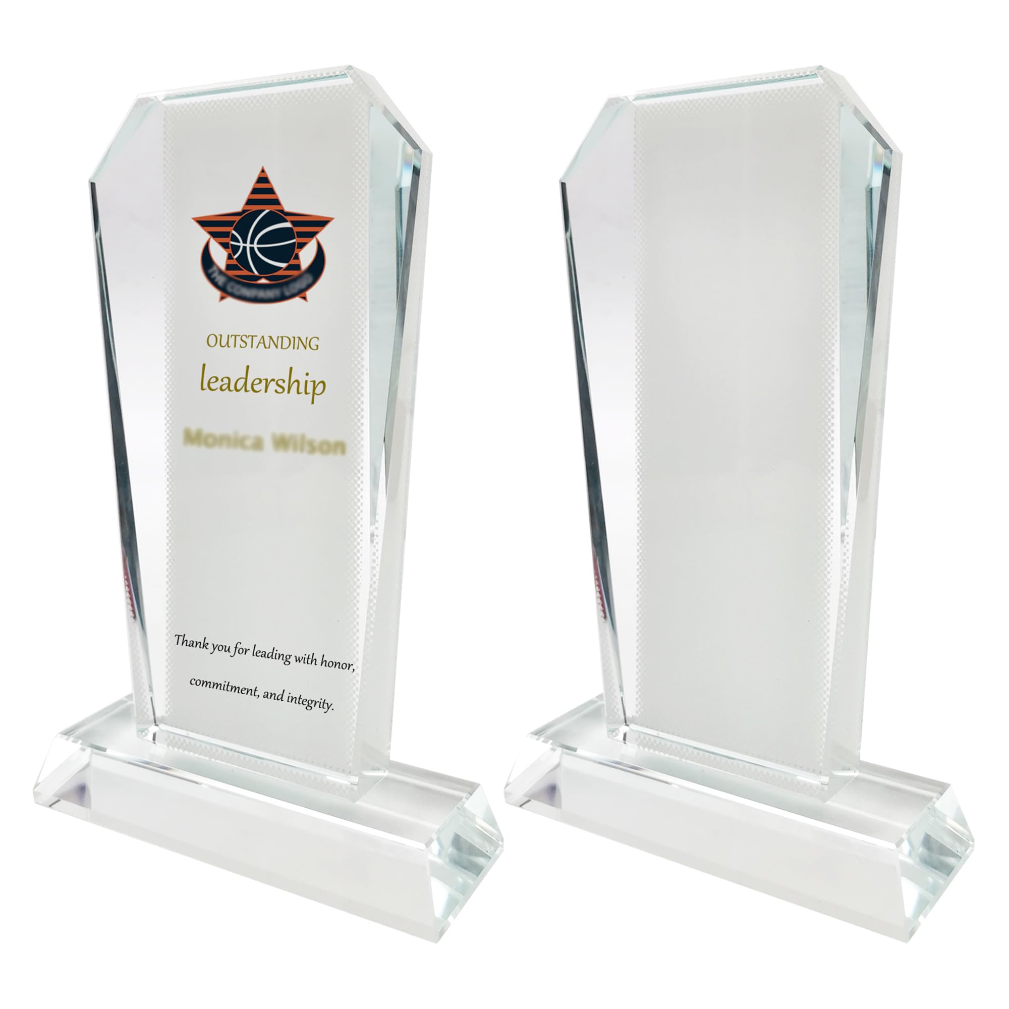 2 Pack Sublimation Crystal Blanks Sublimation Plaque Glass Blanks for Sublimation Award Trophy Photo Picture Frame Tabletop Ornaments DIY Gifts (Award)-picture-12