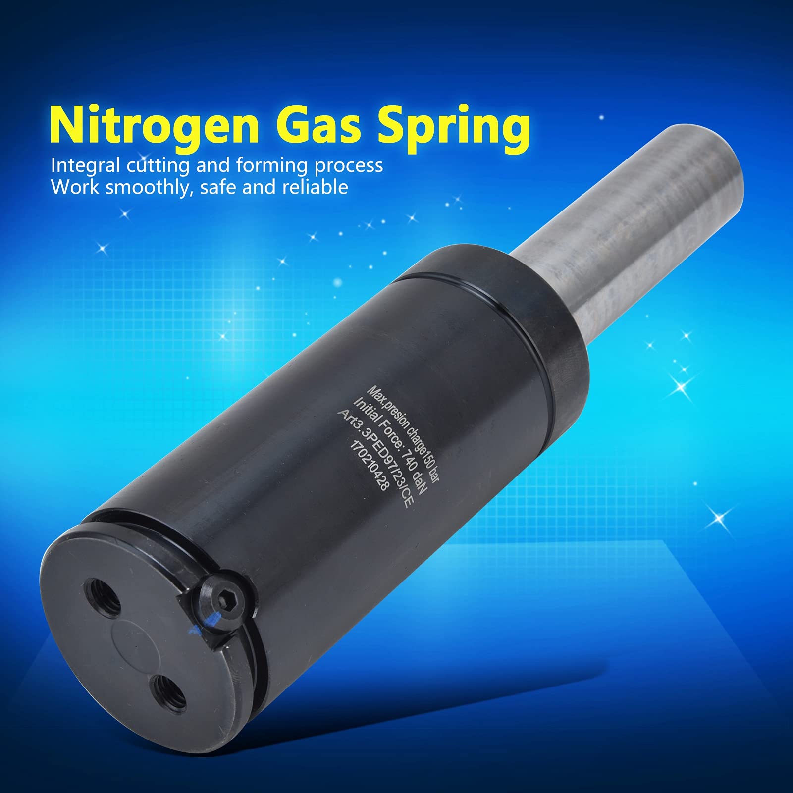 Cilindro della molla di gas dell'azoto mini, molla compressa del gas per la stampigliatura, serie 750 con pressione iniziale 7400N e colpo lungo, Molla di gas dell'azoto della lega con C - forma e U -