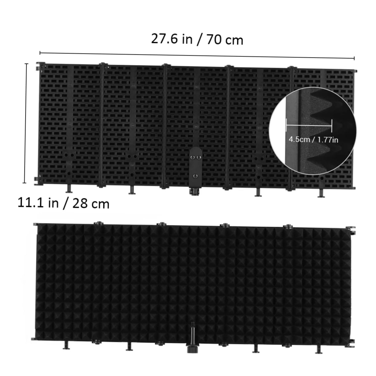 Hemobllo Protector de Aislamiento para Micrófono Plegable Cubierta Insonorizante para Estudio de Grabación Compatible Mesa o Soporte Incluye Tornillo