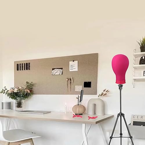 Miniatura 7 de Cabeza de peluca de lona de 22 pulgadas, soporte de peluca con cabeza de maniquí de 55 pulgadas, trípode con cabeza de maniquí con cabeza de maniquí