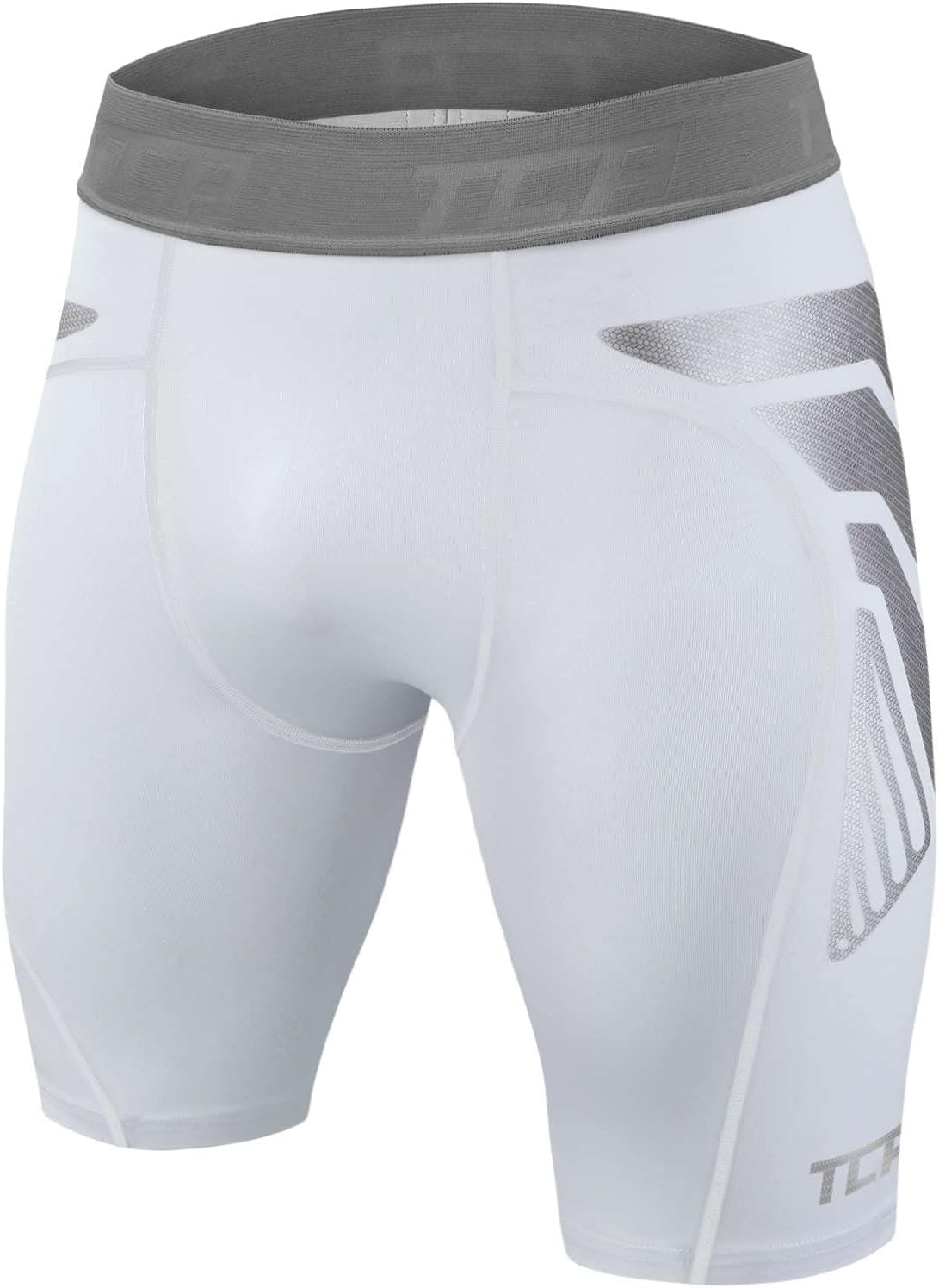 Boys' CarbonForce Pro Compression Base Layer Shorts โ Youth Thermal Under Gear for Sports, Football, PE & Training - Pro White, 12-14 Years